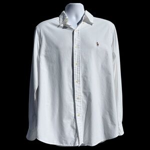 Polo Ralph Lauren Shirt Mens Large White Classic Fit Button Down Oxford Pony